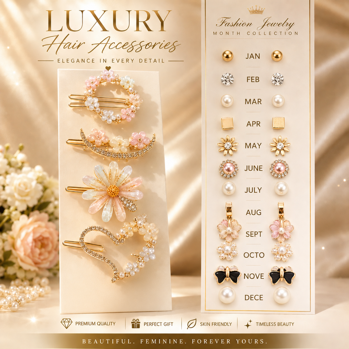 Combo earrings and clips ✨